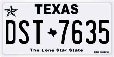 TX license plate DST7635