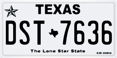 TX license plate DST7636