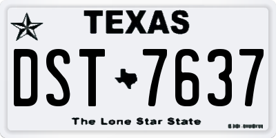 TX license plate DST7637