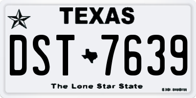 TX license plate DST7639