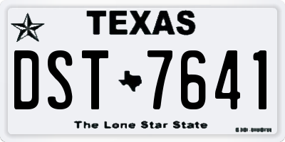 TX license plate DST7641