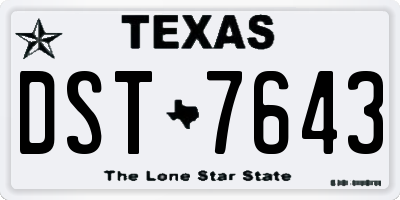 TX license plate DST7643