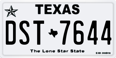 TX license plate DST7644