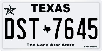 TX license plate DST7645