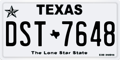 TX license plate DST7648
