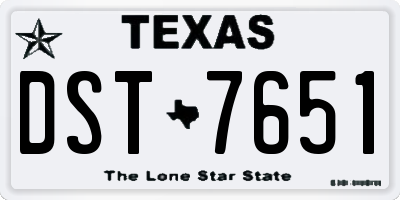 TX license plate DST7651