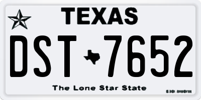 TX license plate DST7652