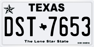 TX license plate DST7653