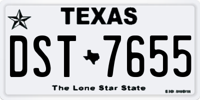 TX license plate DST7655