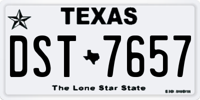 TX license plate DST7657