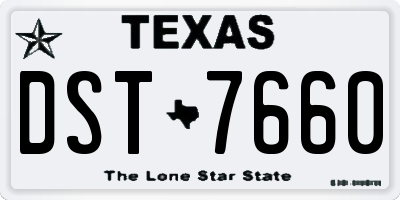 TX license plate DST7660