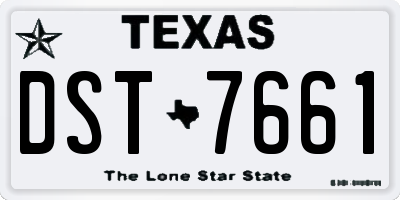 TX license plate DST7661