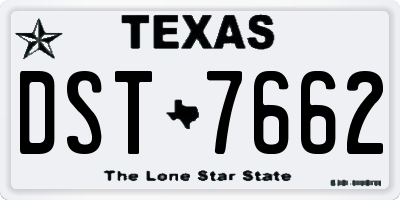 TX license plate DST7662
