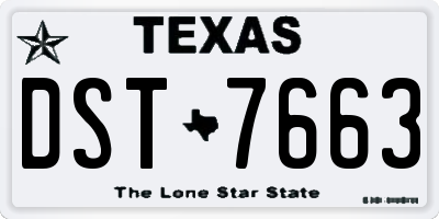 TX license plate DST7663