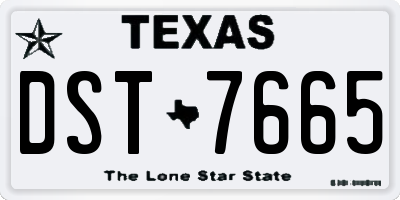 TX license plate DST7665
