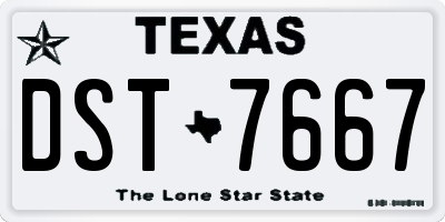 TX license plate DST7667