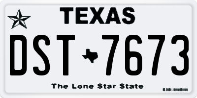 TX license plate DST7673