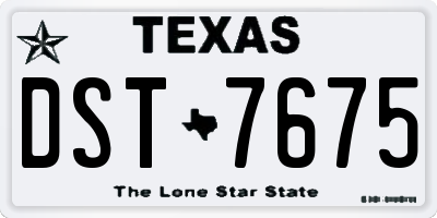 TX license plate DST7675