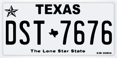 TX license plate DST7676
