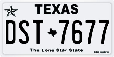 TX license plate DST7677