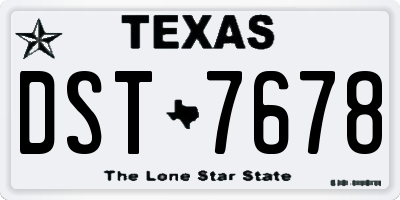 TX license plate DST7678