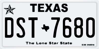 TX license plate DST7680