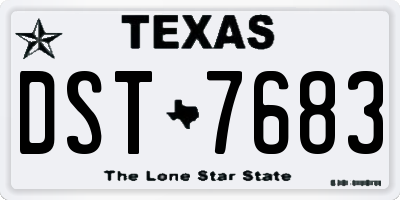 TX license plate DST7683