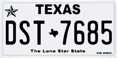 TX license plate DST7685