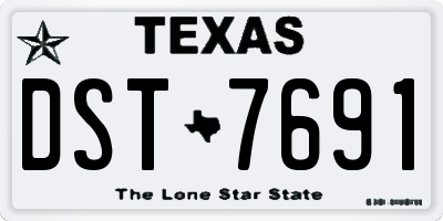 TX license plate DST7691