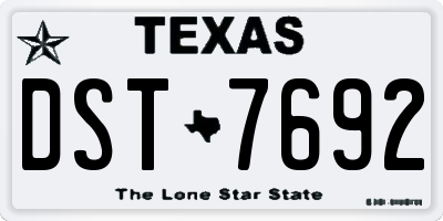 TX license plate DST7692