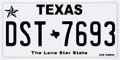 TX license plate DST7693