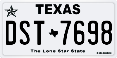 TX license plate DST7698