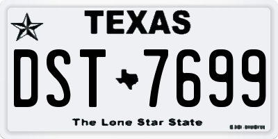 TX license plate DST7699