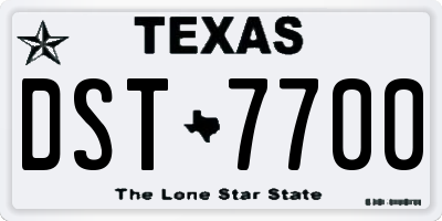 TX license plate DST7700