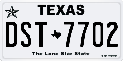 TX license plate DST7702