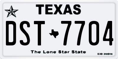 TX license plate DST7704