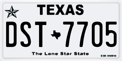 TX license plate DST7705