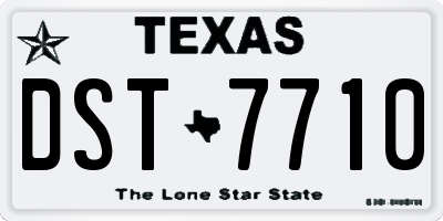 TX license plate DST7710