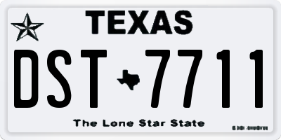 TX license plate DST7711
