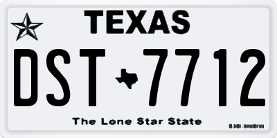 TX license plate DST7712