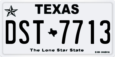 TX license plate DST7713