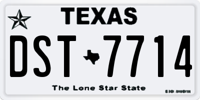 TX license plate DST7714