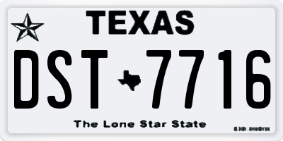 TX license plate DST7716