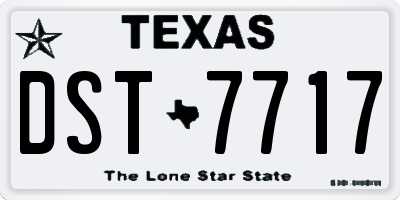 TX license plate DST7717