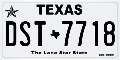 TX license plate DST7718