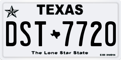 TX license plate DST7720