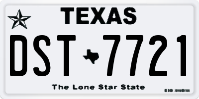 TX license plate DST7721