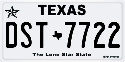 TX license plate DST7722
