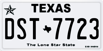 TX license plate DST7723