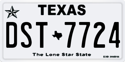 TX license plate DST7724